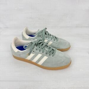 Adidas Samba ADV Skateboarding Women 8.5 Men Size 7.5 Silver Green White JP5859